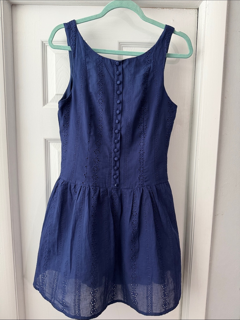 Altar'd State Navy Blue Eyelet Mini Dress size M